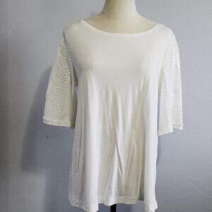Loft Soft Tee with Lace Applique Size M